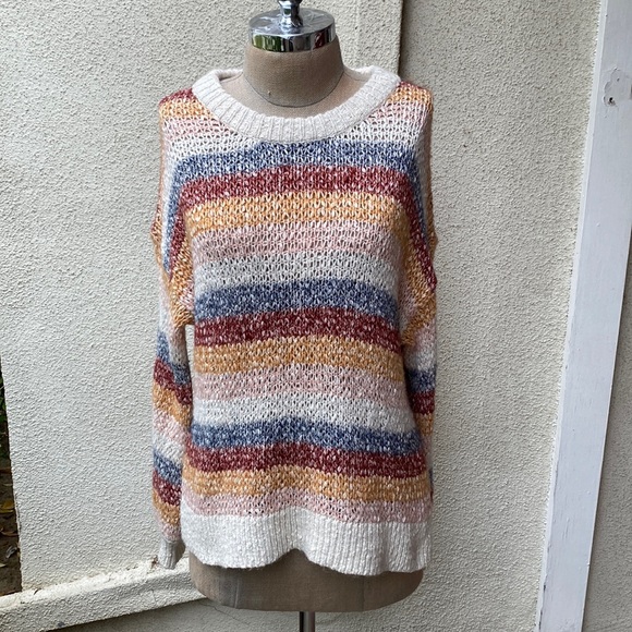 Madewell beautiful baez knit sweater. Great colors. So flattering and cute on. - Picture 3 of 9